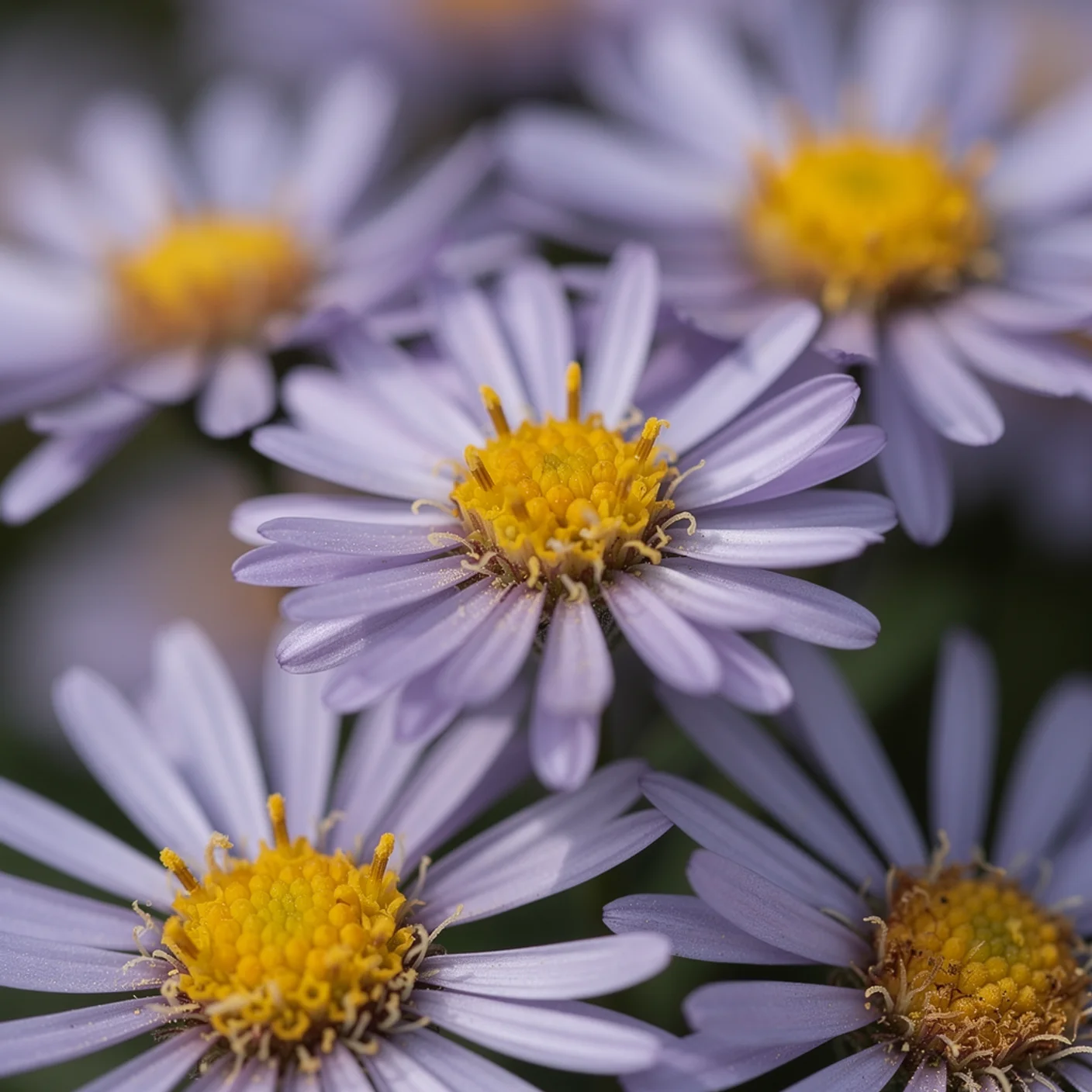 Aster — Macro of individual tiny star-shaped flowers