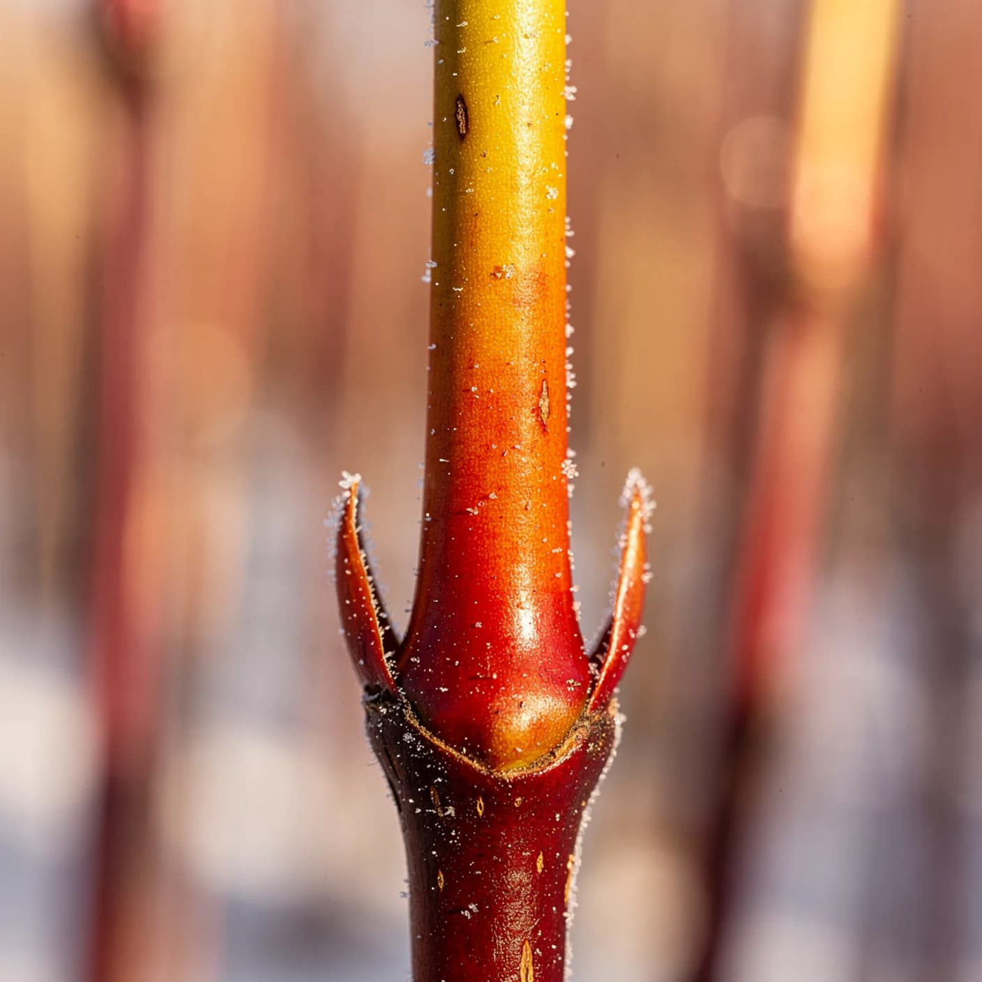 Cornus — Close-up detail of cornus stem showing colour gradient