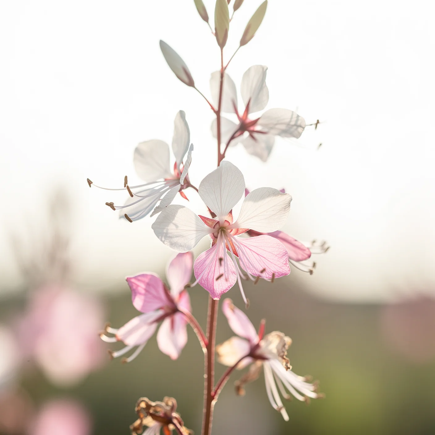 Gaura — Macro of gaura flowers showing the butterfly-like petals