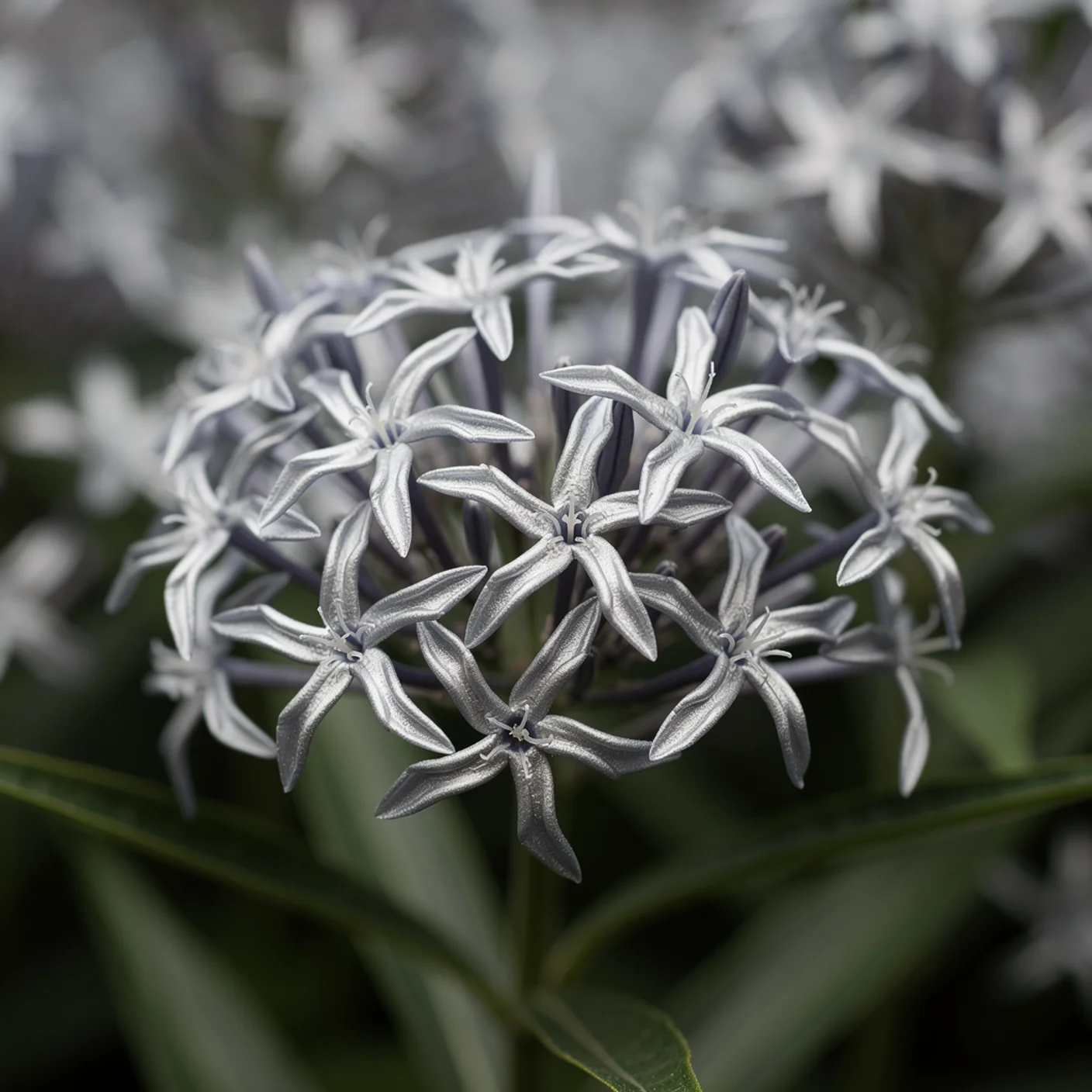 Amsonia — Macro of amsonia star flowers showing pale blue detail