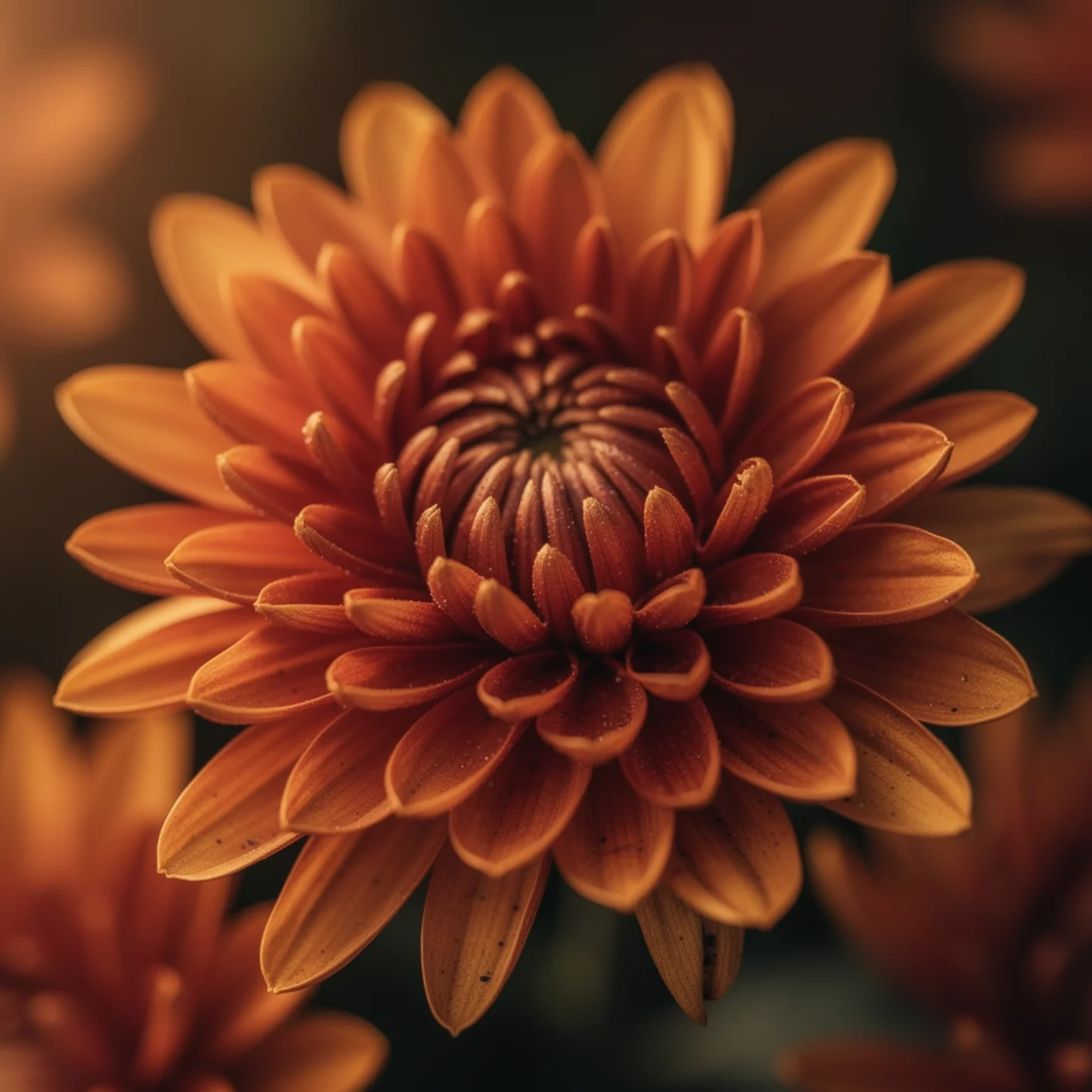 Chrysanthemum — Macro of shaggy petal detail and colour gradient