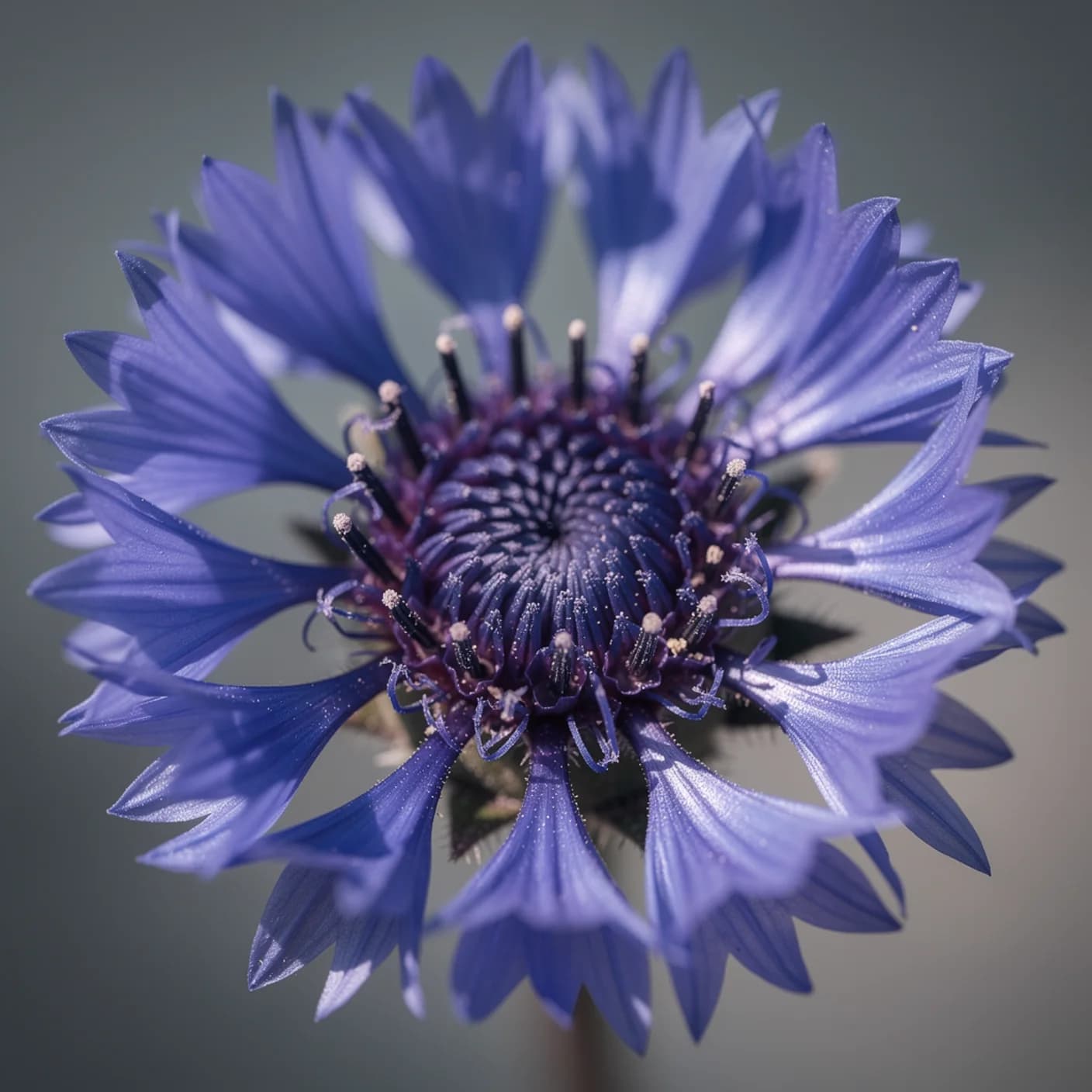 Cornflower — Macro of individual florets and blue colour