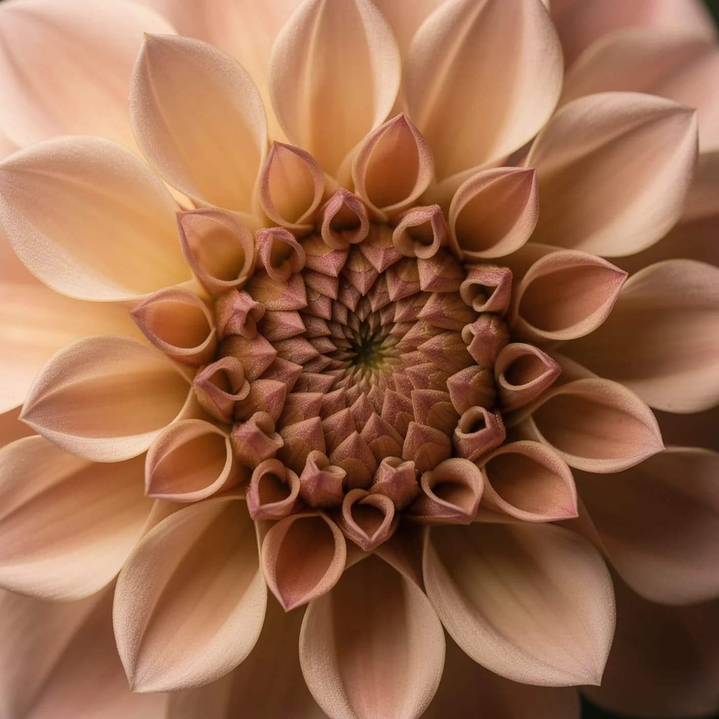 Dahlia — Macro of petal gradient and centre detail