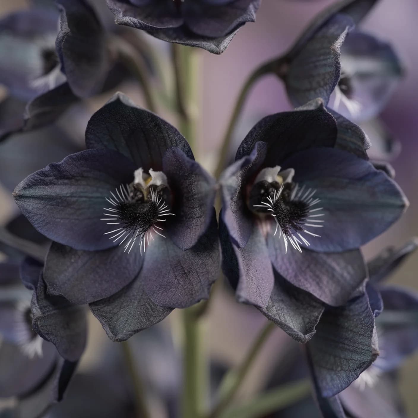 Delphinium — Macro detail of individual florets