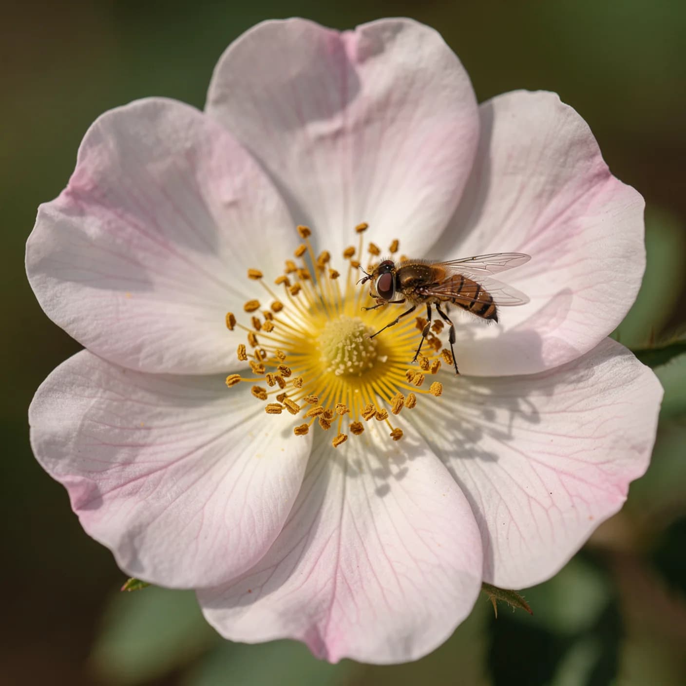 Dog Rose — Macro of single five-petalled flower