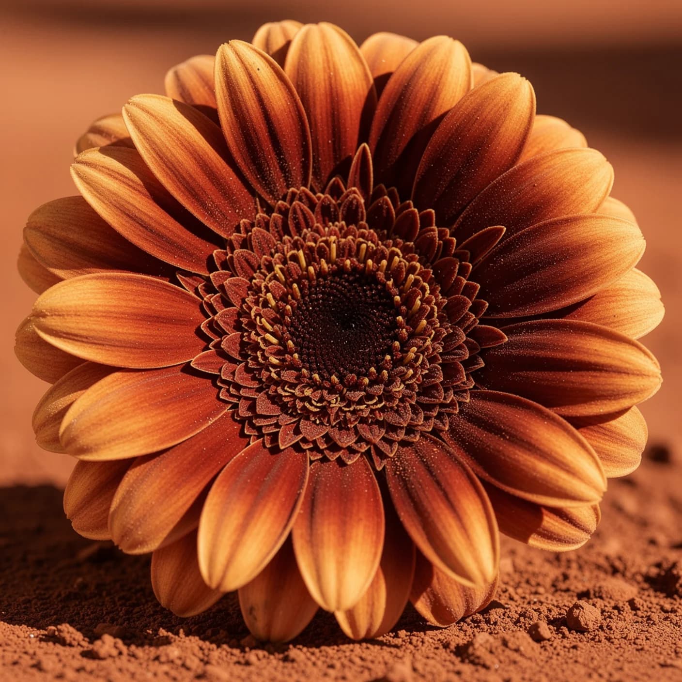 Gerbera — Close-up of dark centre and petal detail