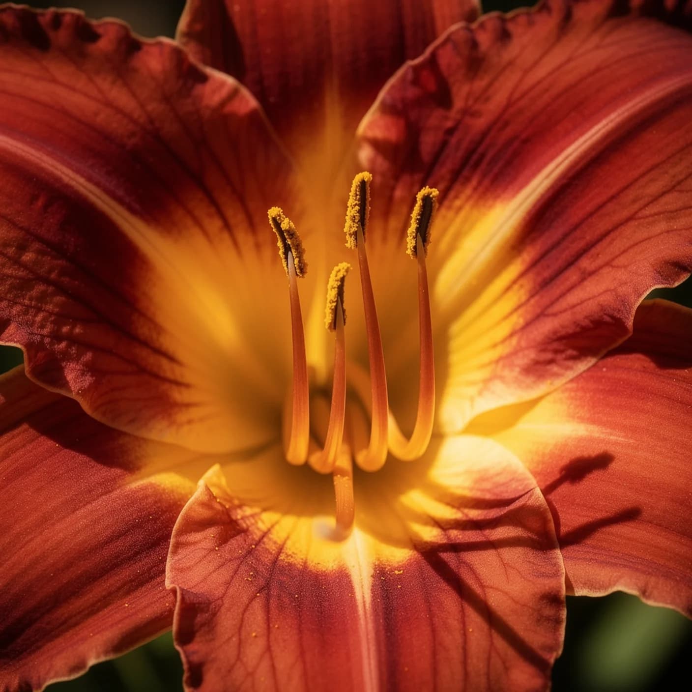 Day Lily — Macro of day lily flower showing throat colour and stamens
