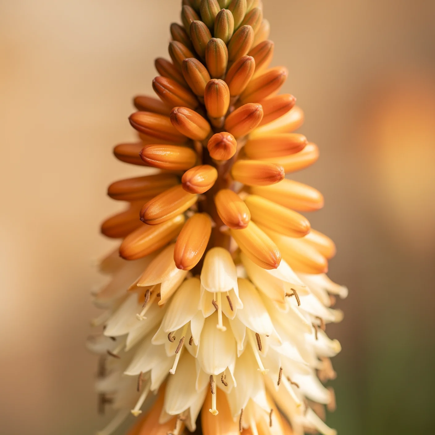 Red Hot Poker — Macro of individual tubular florets