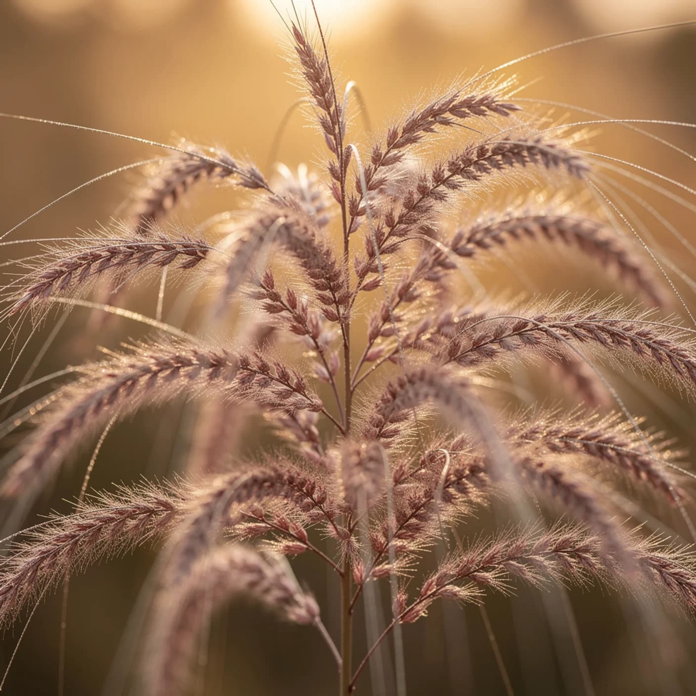 Miscanthus — Macro of miscanthus flower plume showing silky detail