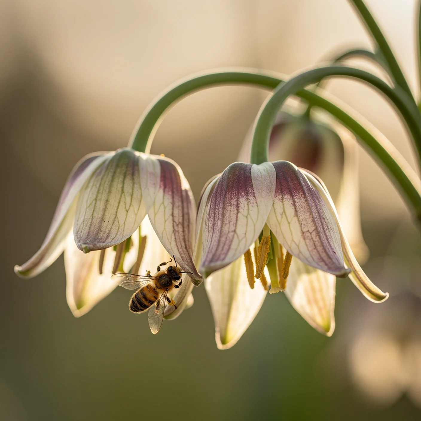 Nectaroscordum — Macro detail of nectaroscordum bells showing colour pattern
