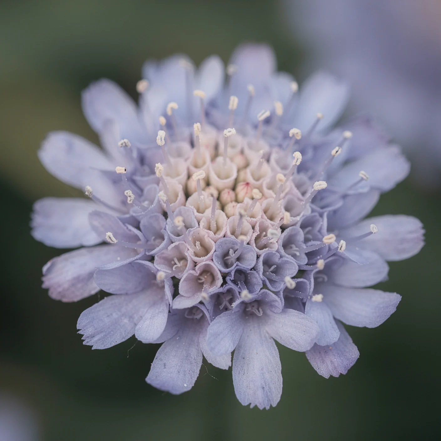 Scabiosa — Macro of pincushion floret detail