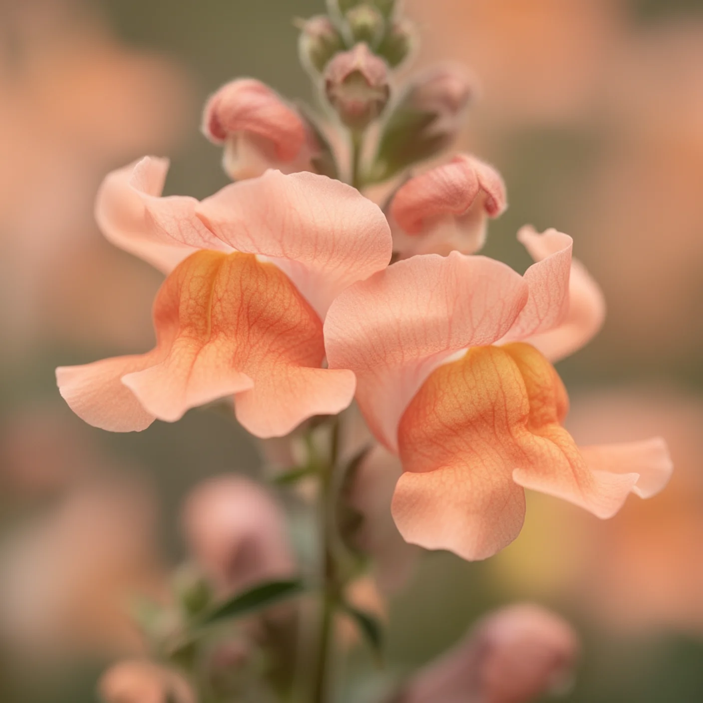 Snapdragon — Close-up of individual ruffled blooms